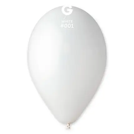 Латексна повітряна кулька  (30см) WHITE (#001) GEMAR