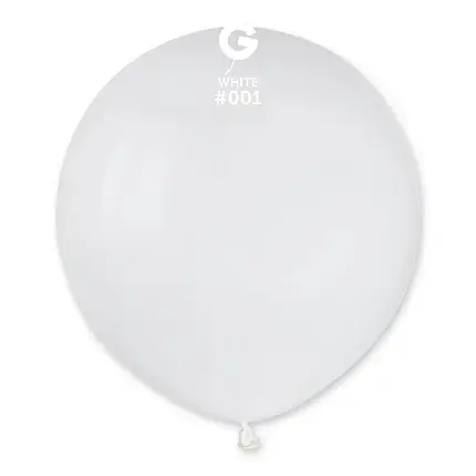 Латексна повітряна кулька 19" (48см) WHITE (#001) GEMAR